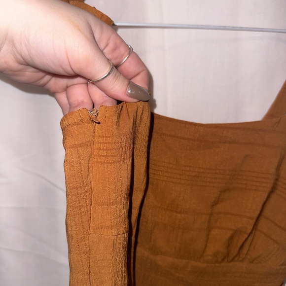Burnt Orange/ Brown Dress w/ Tie Up Straps - Picture 7 of 9